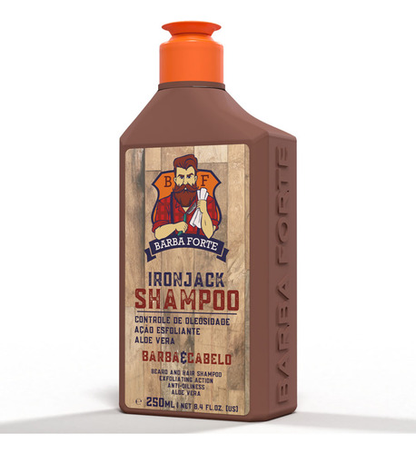 Shampoo Esfoliante + Creme Para Pentear Ironjack Barba Forte