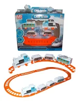 Comprar Tren Locomotora + 3 Vagones + Vías A Pila Completo Hermoso