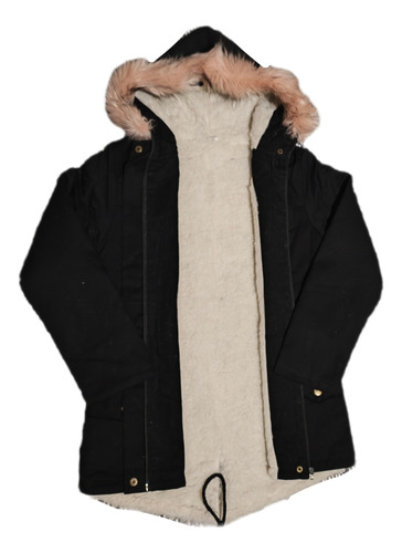 Parka Niña Gabardina Con Corderito