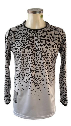 Jersey Mano Freerider Hombre Cheetah Gris Y Negro