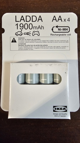 Paquete 4 Baterías Recargables Ikea Doble Aa, 1900mah