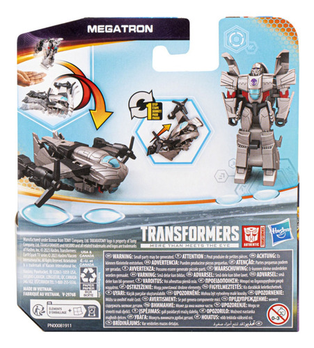 Figura Acción Transformers Earthspark 1-step Flip Megatron
