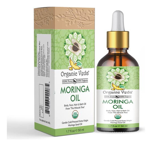 Organic Veda Aceite De Moringa  Aceite Virgen Organico Pren