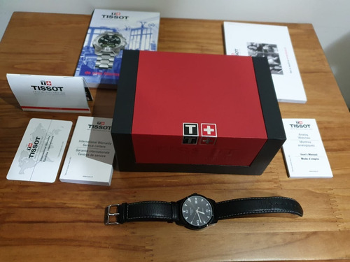 Relógio Tissot Feminino Preto Pulseira De Couro Novíssimo