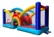 Comprar Trampolín Brincolín Inflable Arcoíris Con Pared Y Escalera