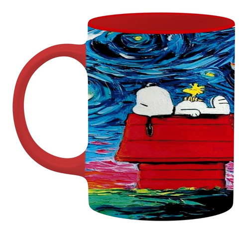 Taza Snoopy La Noche Estrellada Van Gogh