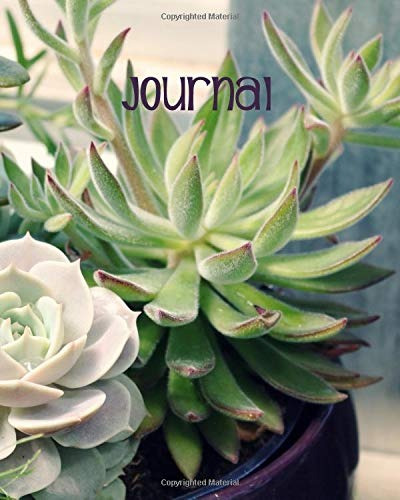Journal Blank Lined Notebook 8x10 Succulent Cactus Cute West