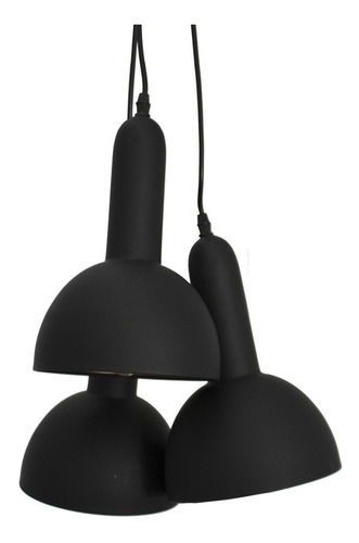 Lumimexico 04820-2 Lámpara Colgante Vintage Dorado Con Negro 60w E27 3 Luces