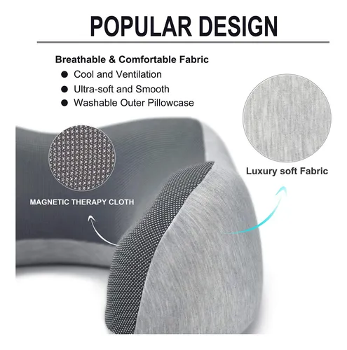 Almohada De Viaje Napfun De Espuma Viscoelástica Gris