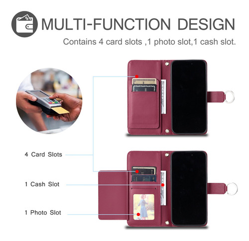 Funda Para Xiaomi Poco M6 Plus/c75/m7 Pro 5g Wallet De Piel Sintética Con Soporte Abatible Que Protege La Funda Del Telé