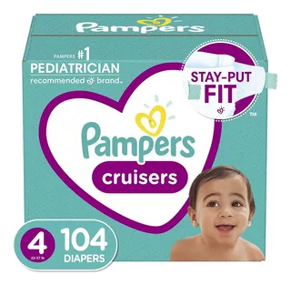 Pampers Cruisers - Pañales Etapa 4, 104 Piezas. Para Bebés