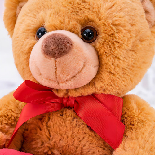 Ursinho de pelúcia lacado com texto em inglês I Love You, Jugu. Cor: Brown Bear