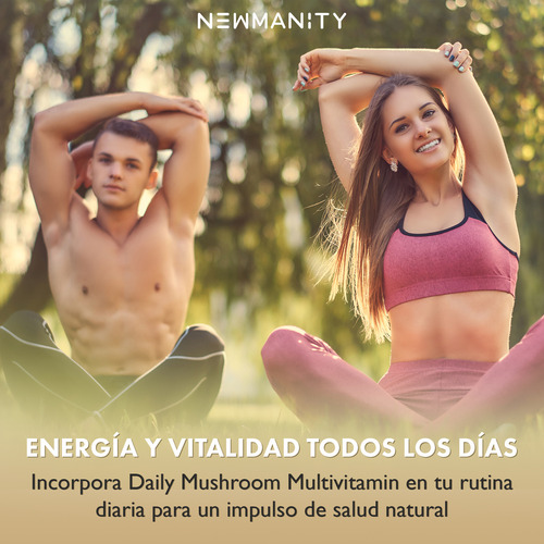 Multivitaminico Newmanity Wellness Daily Mushroom pote con 300 cápsulas sin sabor