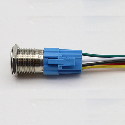 Boton Switch Momentaneo Metalico Iluminado 12v 19mm Conector