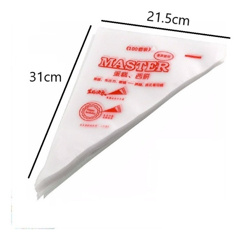 Imagen 10 de 10 de 100pzs Manga Pastelera Plastico Desechable Reposteria 31cm