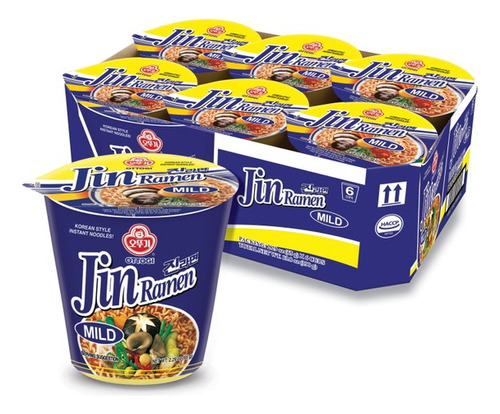 Sopa Ottogi Jin Ramen Fideos Suaves Y Picantes 2.29oz