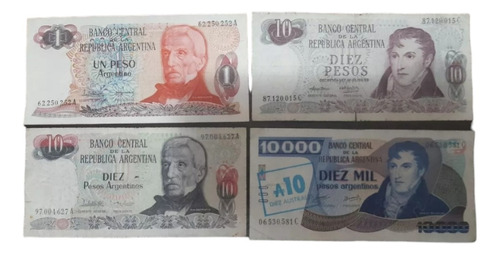 4 Billetes Argentinos