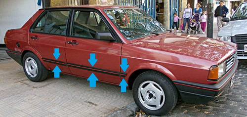 Vw Gacel 1989 / 1992 Baguetas Negra Con Vira Roja Volkswagen