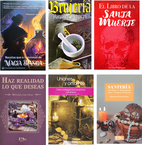 Pack 6 Libros De Amarres,magia,santa Muerte,brujeria