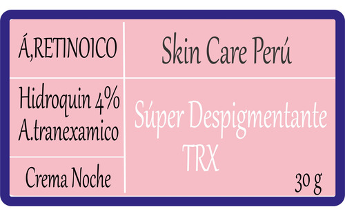 Crema Aclarant Trx Hidroquinon4% +a.retinoico Potenciado 30g