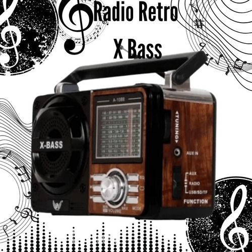 Imagem 3 de 9 de Radio Antigo Retro Vintage Fm Am Usb Sd Bateria Promoção