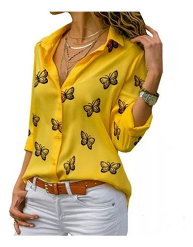 Camisa Estampada Cómoda Y Sexy Para Mujer