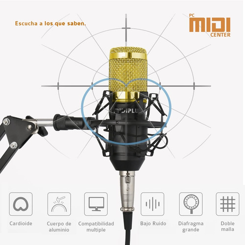 Imagen 5 de 8 de Kit Micrófono Condenser Midiplus Bm800 Streaming Youtube