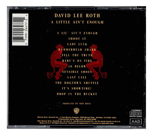 Cd David Lee Roth A Little Ain't Enough 1991 U.s.a Usado Estandar (Usado)