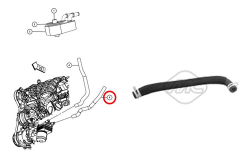 Imagen 3 de 4 de Manguera Enfriador Aceite Dodge Journey 2.4 (inferior)