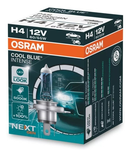 Lampara H4 Osram Cool Blue Intense 12v 60/55w P43t 5000k