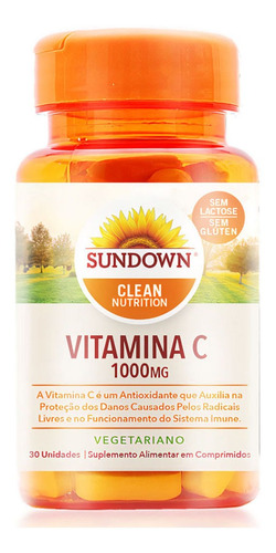 Vitamina C Sundown Sun C 1000mg C/ 30 Comprimidos