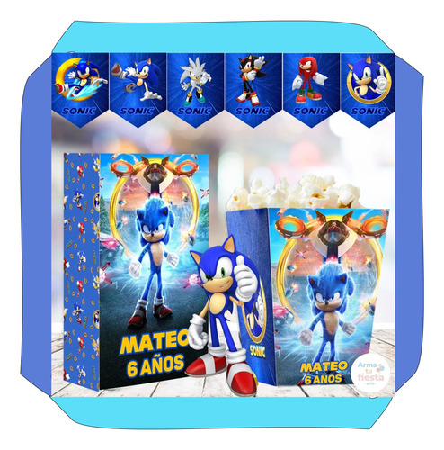 Kit Imprimible Sonic Fiesta Decoracion Candy Bar