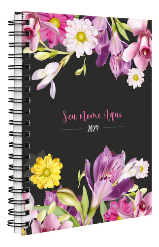 Agenda Planner 2024 Personalizada Floral Flores De Campo