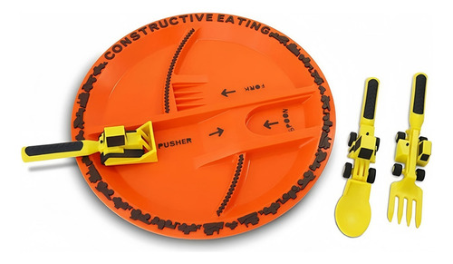 - Vajilla Con Temática De Construcción Infantil, 4 Piezas