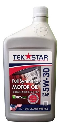 Aceite 5w-30 Full Sintetico Tekstar Amaricano Mayor Y Detal