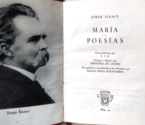 María Poesías - Jorge Isaac 1957 Colección Crisol Aguilar