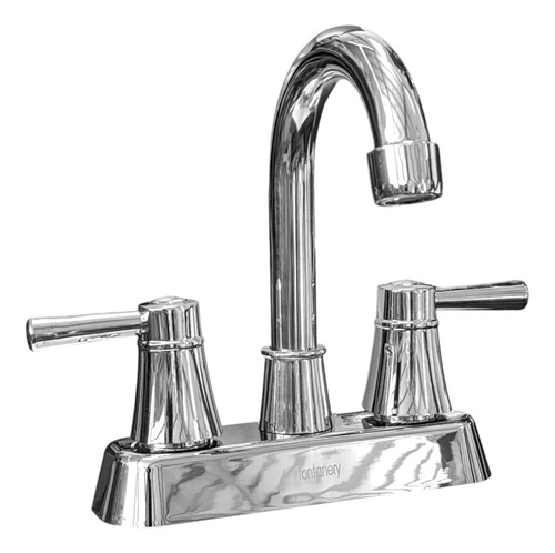 Llave Mezcladora Abs Lavabo Maneral Palanca Fontanery Acabado Cromado Color Plateado