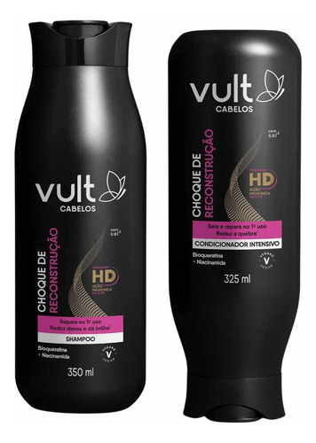  Kit Vult Shampoo E Condicionador Choque De Reconstrução