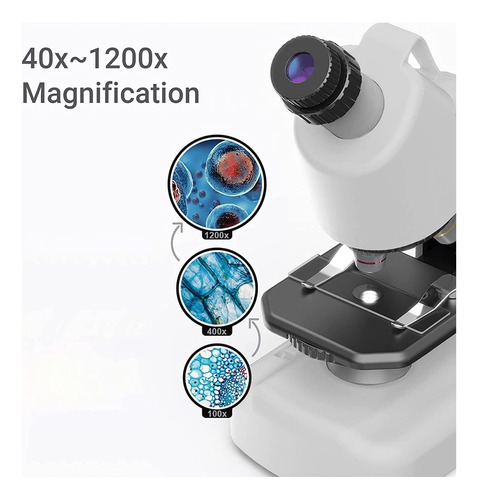 Microscopio Para Niños - Zoom Hasta 40-1200x,kit Stem Con...