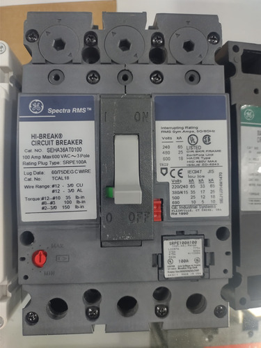 Breaker Caja Moldeada General Electric 3x100a 65ka 240/480va