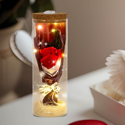 Flor De Rosa En Cristal, Regalo De Flor De Rosa Estilo E