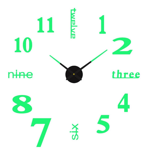 Reloj De Pared Luminoso 3d Moderno, Pegatinas, Bricolaje,