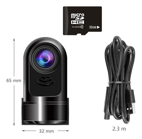 Para Y 1080p Hd 360° Rotación Mini Adas Dashcam Para Auto /