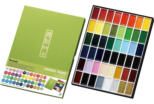 Acuarelas Kuretake Gansai Tambi Set 48 Colores