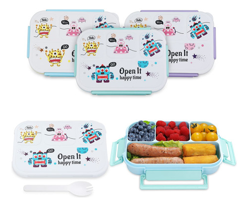 Ezyec Lonchera Bento Para Ninos  3 Paquetes De Recipientes