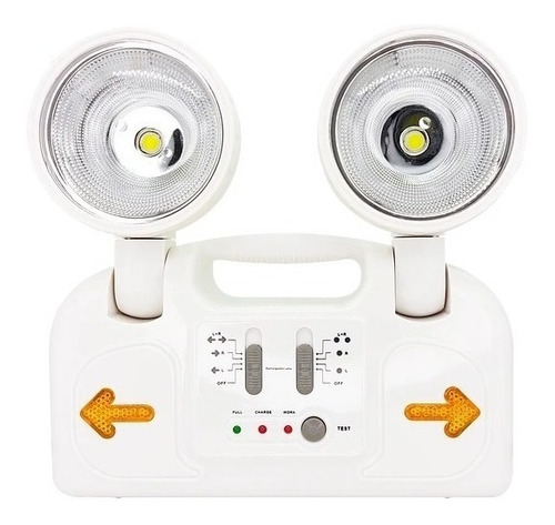 Lámpara Led Emergencia Recargable Automática 2 Faros 220v