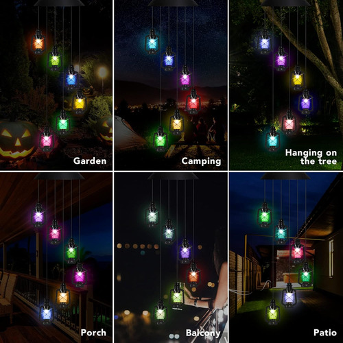 Acelist Carillón De Viento Con Linterna Que Cambia De Color