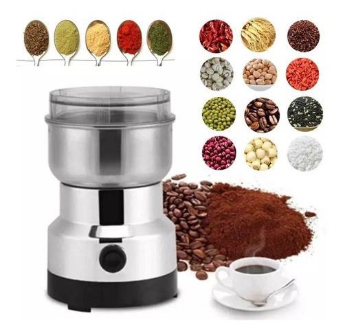 Ausla Molinillo de café de Acero Inoxidable Molinillo de café eléctrico con Base de PP con Manual de Usuario para Granos para café para Cereales para nueces 