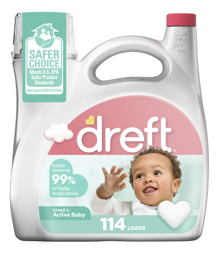 Dreft Etapa 2: Detergente Líquido Activo Para Ropa Para Be.