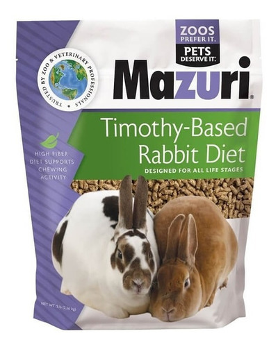 Alimento Para Conejo Mazuri 1kg Pellet Timothy